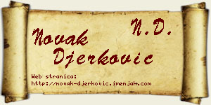 Novak Đerković vizit kartica